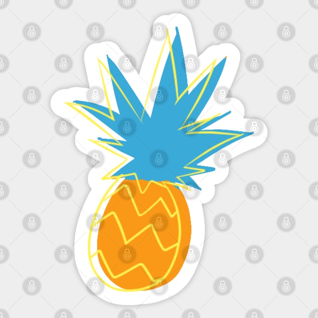 Neon Pop Art Pineapple Frenzy Sticker by Sunny Saturated